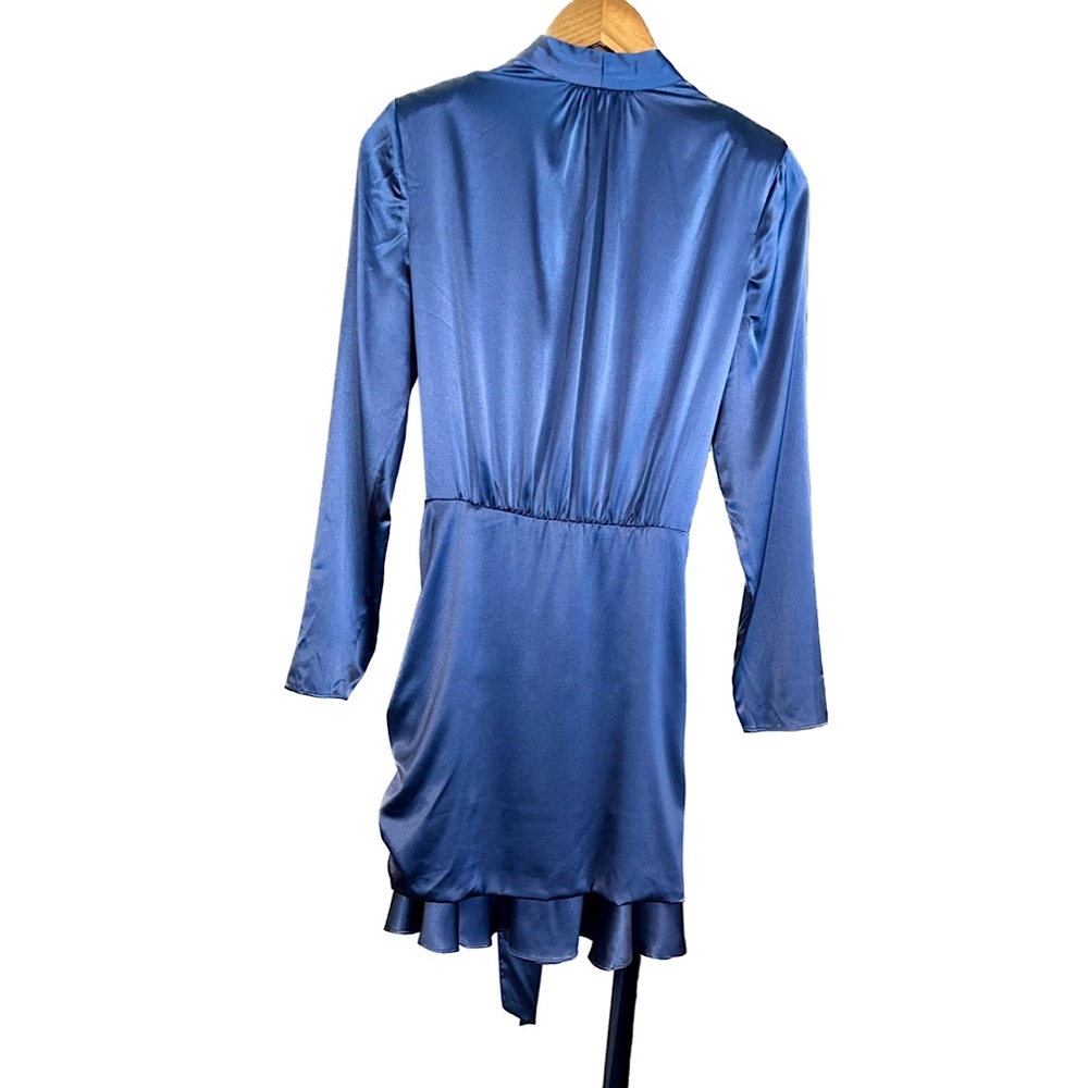 ✨HP!✨VERONICA BEARD | NWT Agatha Silk Ruched Minidress | Steel Blue Dress | 6 - Picture 8 of 14